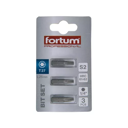 Hrot torx, sada 3ks, t 27x25mm, s2 FORTUM 4741427