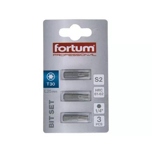 Hrot torx, sada 3ks, t 30x25mm, s2 FORTUM 4741430