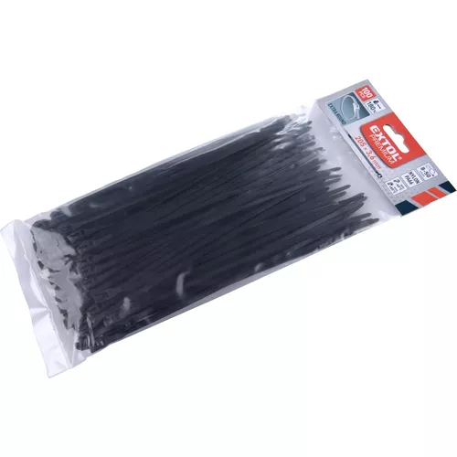 Pásky stahovací na kabely extra, černé, 200x3,6mm, 100ks, nylon pa66 EXTOL PREMIUM 8856232