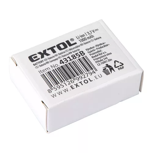 Baterie akumulátorová, 3,7v li-ion, 1000mah EXTOL LIGHT 43185B