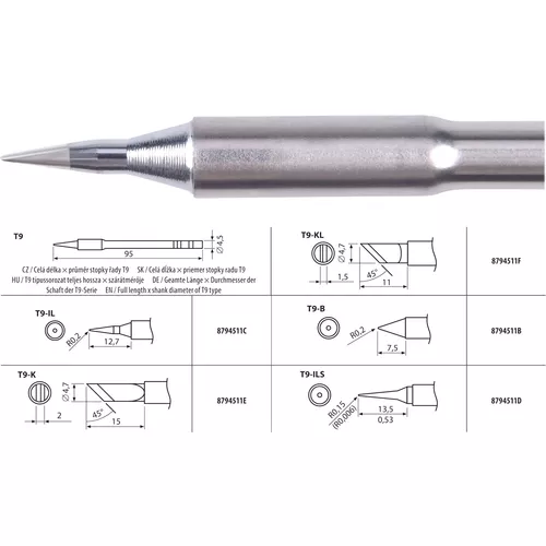 Hrot pájecí, t9-il EXTOL INDUSTRIAL 8794511C