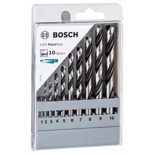 Sada spirálových vrtáků HSS PointTeQ 1–10 mm, 10 kusů BOSCH 2608577348