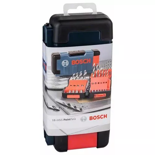 Sada spirálových vrtáků HSS PointTeQ, ToughBox 1–10 mm, 18 kusů BOSCH 2608577350