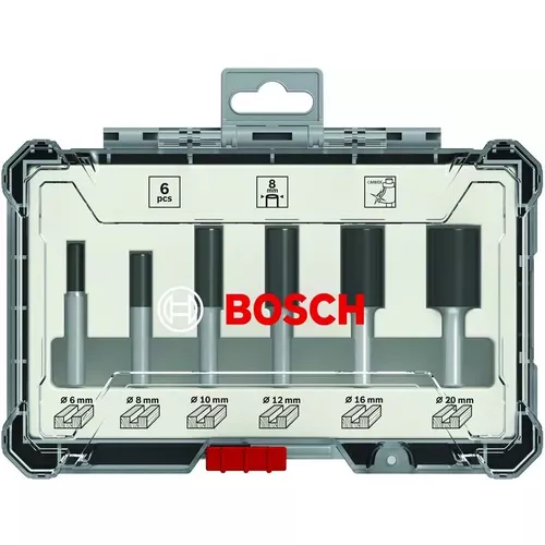Sada fréz, 6 ks, drážkovací frézy s 6mm vřetenem BOSCH 2607017465