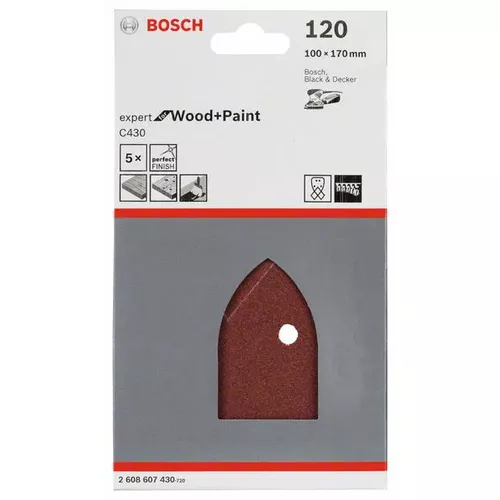 5dílná sada brusných papírů C430 BOSCH 2608607430