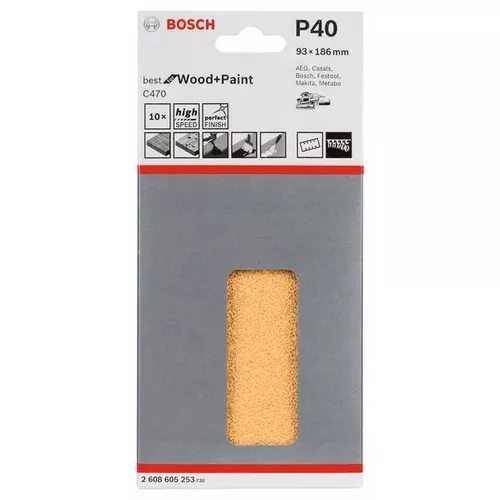 Brusný papír C470, balení 10 ks  BOSCH 2608605253