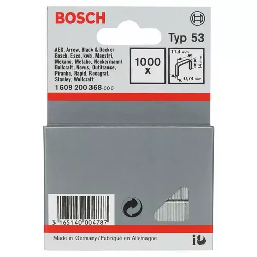 Sponky do sponkovačky z tenkého drátu, typ 53 BOSCH 1609200368