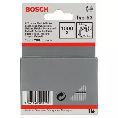 Sponky do sponkovačky z tenkého drátu, typ 53 BOSCH 1609200369