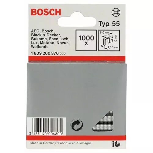 Úzké sponky do sponkovačky, typ 55 BOSCH 1609200370