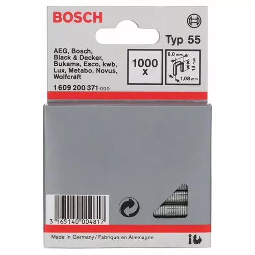 Úzké sponky do sponkovačky, typ 55 BOSCH 1609200371