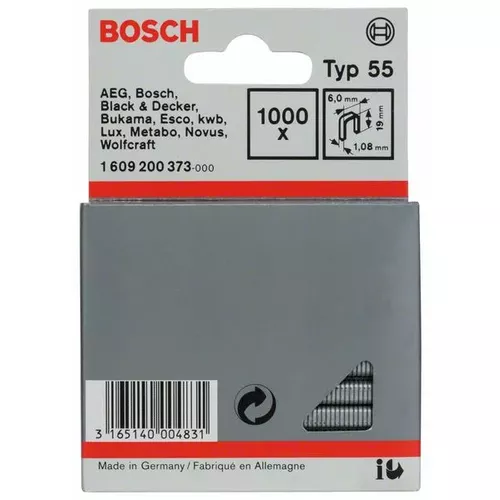 Úzké sponky do sponkovačky, typ 55 BOSCH 1609200373