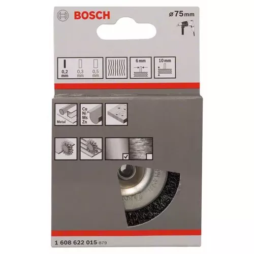 Kotoučový drátěný kartáč, zvlněný drát, 75×0,2 mm, ocel  BOSCH 1608622015