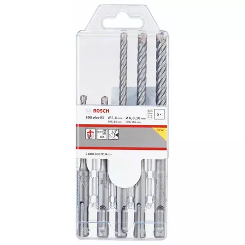 5dílná sada vrtáků do kladiv SDS plus-5X 5/6/6/8/10 mm  BOSCH 2608833910