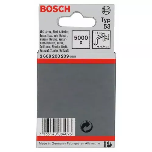 Sponky do sponkovačky z tenkého drátu, typ 53 BOSCH 2609200209