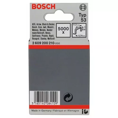 Sponky do sponkovačky z tenkého drátu, typ 53 BOSCH 2609200210