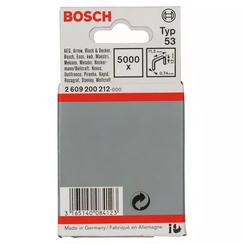 Sponky do sponkovačky z tenkého drátu, typ 53 BOSCH 2609200212