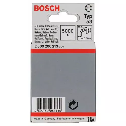 Sponky do sponkovačky z tenkého drátu, typ 53 BOSCH 2609200213