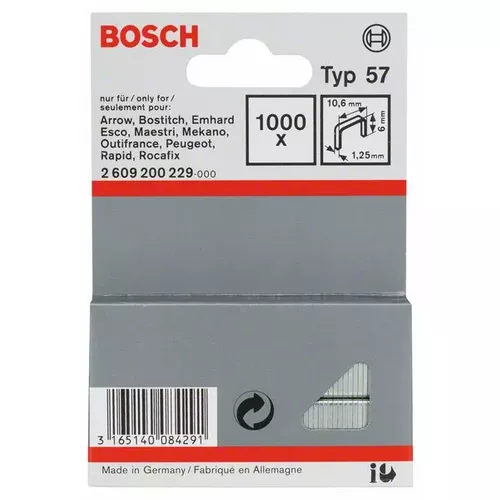 Sponky do sponkovačky z plochého drátu, typ 57 BOSCH 2609200229