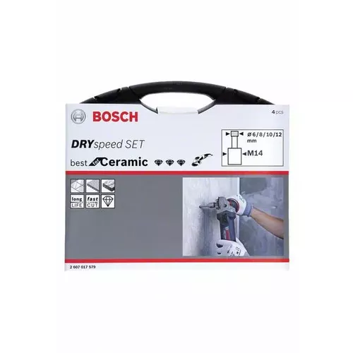 Sada diamantových vrtáků pro vrtání za sucha DrySpeed 6/8/10/12 mm BOSCH 2607017579