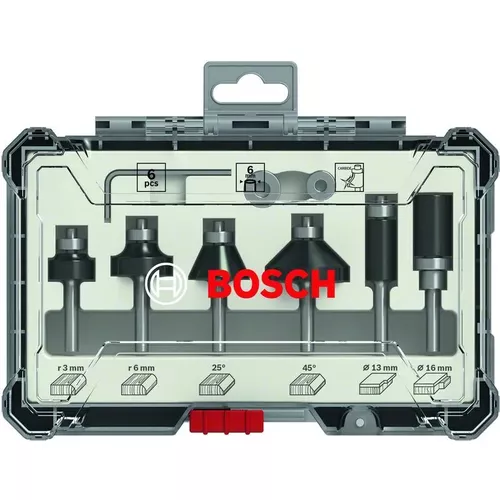 Sada fréz s 6mm vřetenem Trim&Edging, 6 ks BOSCH 2607017468