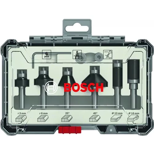 Sada fréz s 8mm vřetenem Trim&Edging, 6 ks BOSCH 2607017469