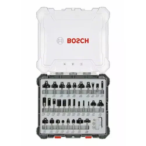 Smíšená sada tvarových fréz s vřetenem Ø 6 mm, 30 ks BOSCH 2607017474