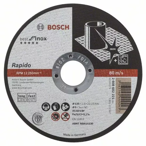 Dělicí kotouč rovný Best for Inox - Rapido Long Life  BOSCH 2608602221