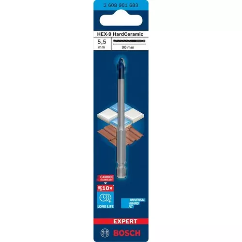 Vrták do dlažby EXPERT HEX-9 HardCeramic 5,5 × 90 mm BOSCH 2608901683