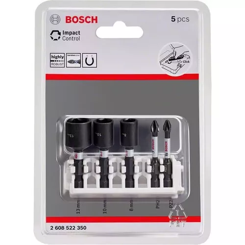 Balení šroubovacích a maticových nástavců Impact Control, 5 kusů BOSCH 2608522350