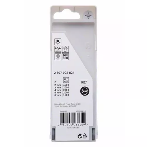 5dílná sada spirálových vrtáků HSS PointTeQ Hex 2–6 mm  BOSCH 2607002824