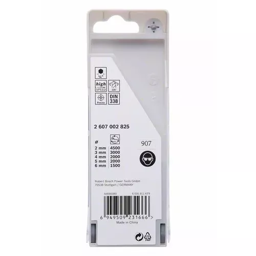 5dílná sada spirálových vrtáků HSS PointTeQ Hex 2–6 mm na stojanu  BOSCH 2607002825
