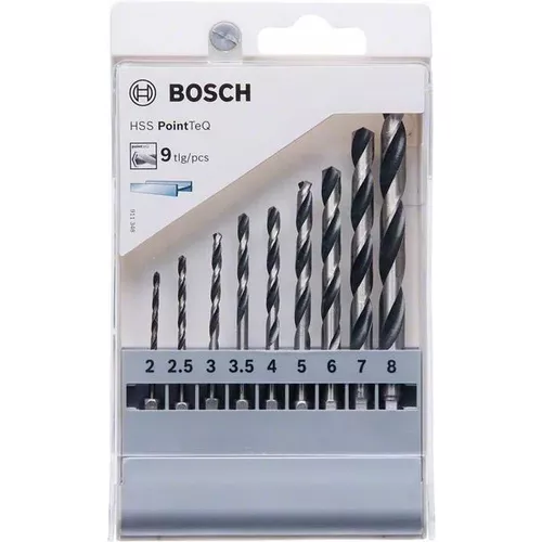 9dílná sada spirálových vrtáků HSS PointTeQ Hex 2–8 mm BOSCH 2607002826