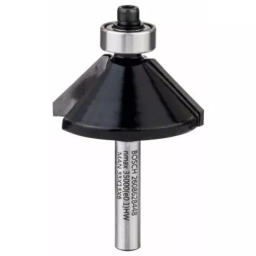 Fazetovací fréza, 6 mm, D1 34,9 mm, B 11,1 mm, L 14,7 mm, G 56 mm, 45° BOSCH 2608628448