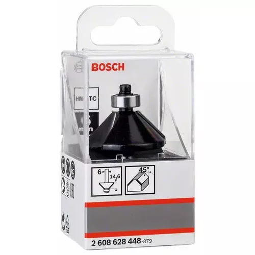 Fazetovací fréza, 6 mm, D1 34,9 mm, B 11,1 mm, L 14,7 mm, G 56 mm, 45° BOSCH 2608628448