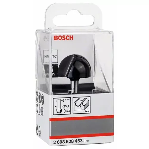 Žlábkovací fréza, 6 mm, R1 12,7 mm, D 25,4 mm, L 15,6 mm, G 49 mm BOSCH 2608628453