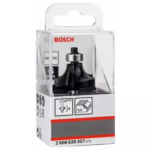 Zaoblovací fréza, 6 mm, R1 9,5 mm, D 31,8 mm, L 16,2 mm, G 57 mm BOSCH 2608628457