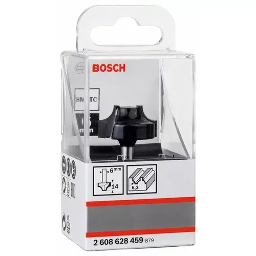 Fréza na tvorbu hran E, 6 mm, R1 6,3 mm, D 25,4 mm, L 14 mm, G 46 mm BOSCH 2608628459