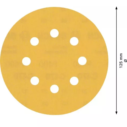 Brusný papír EXPERT C470 s 8 otvory pro vibrační brusky 125 mm, G 400, 50 ks BOSCH 2608900916
