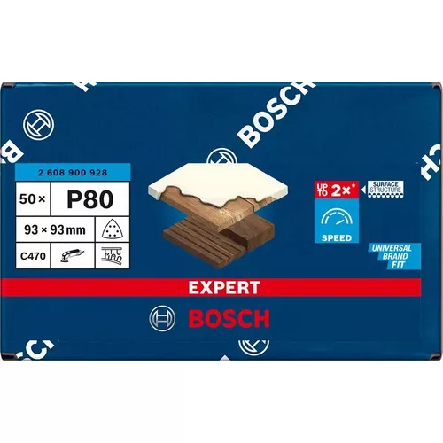 Brusné papíry pro delta brusky EXPERT C470 93 mm, P80, 50 ks BOSCH 2608900928