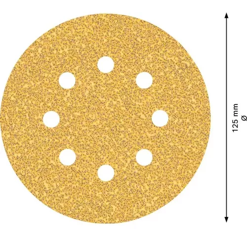 Brusný papír EXPERT C470 s 8 otvory pro vibrační brusky 125 mm, G 40, 5 ks BOSCH 2608900803