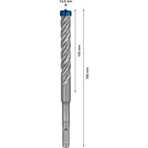 Vrták do kladiv EXPERT SDS plus-7X, 14 × 100 × 165 mm BOSCH 2608900119