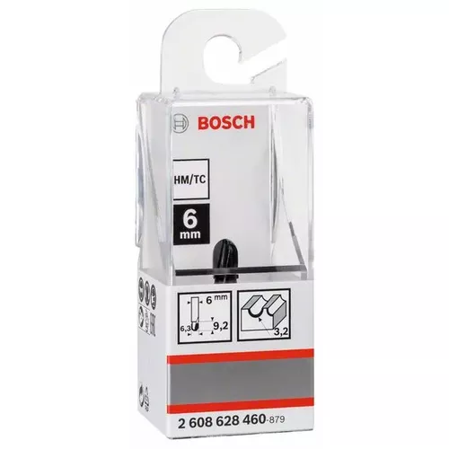 Žlábkovací fréza, 6 mm, R1 3,2 mm, D 6,35 mm, L 9,1 mm, G 40 mm BOSCH 2608628460