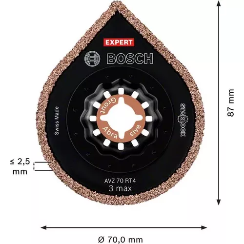 Brusné víceúčelové nástroje EXPERT 3 max AVZ 70 RT4, 70 mm, 10 ks BOSCH 2608900042