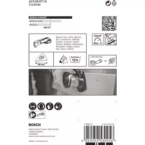 Brusná karbidová deska EXPERT AVZ 90 RT10, 90 mm BOSCH 2608900043
