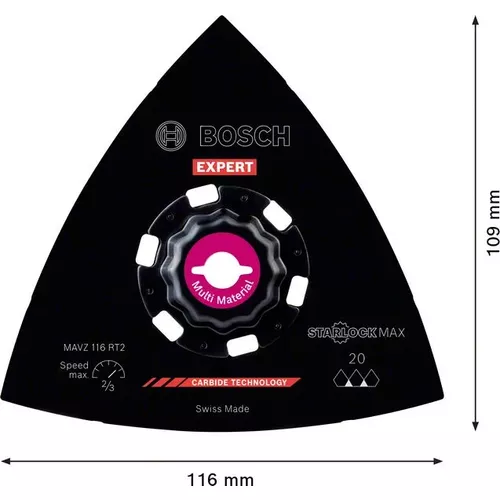 Brusná deska karbidová pro oscilační nářadí EXPERT MAVZ 116 RT2, 116 mm BOSCH 2608900052