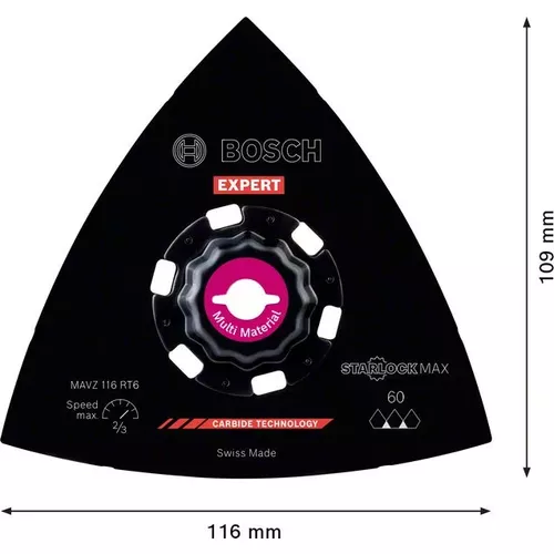 Brusný talíř pro víceúčelové nástroje EXPERT Sanding Plate MAVZ 116 RT6, 116 mm BOSCH 2608900054