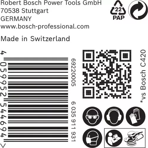 Brusný papír EXPERT C470 s více otvory pro vibrační brusky 125 mm, G 220 50 ks BOSCH 2608901131