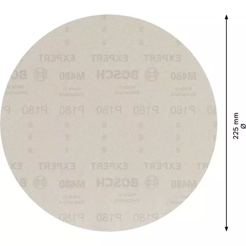 Brusná mřížka EXPERT M480 pro brusky na sádrokarton 225 mm, G 180, 25 kusů BOSCH 2608900711