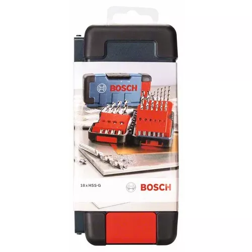 Sada spirálových vrtáků do kovu HSS-G, Toughbox, DIN 338, 135° 1–10 mm, 18 kusů BOSCH 2607019578