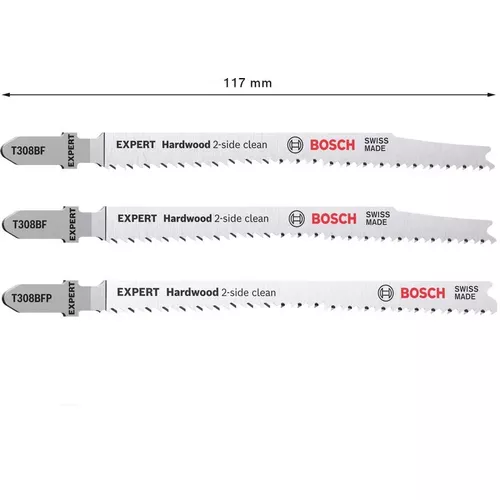 2dílná sada pilových plátků do přímočarých pil EXPERT Hardwood 2-side clean T308BF/BFP BOSCH 2608900549